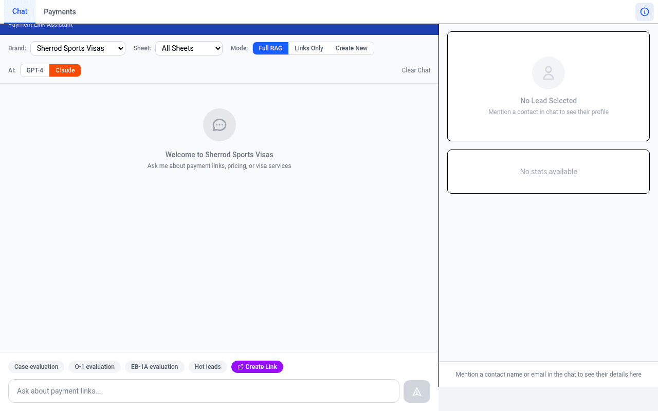 Payment Link Assistant screenshot