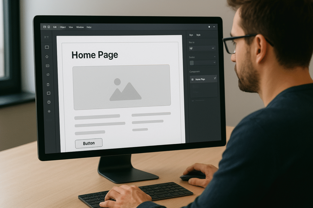 SaaS prototype interface being developed in real-time