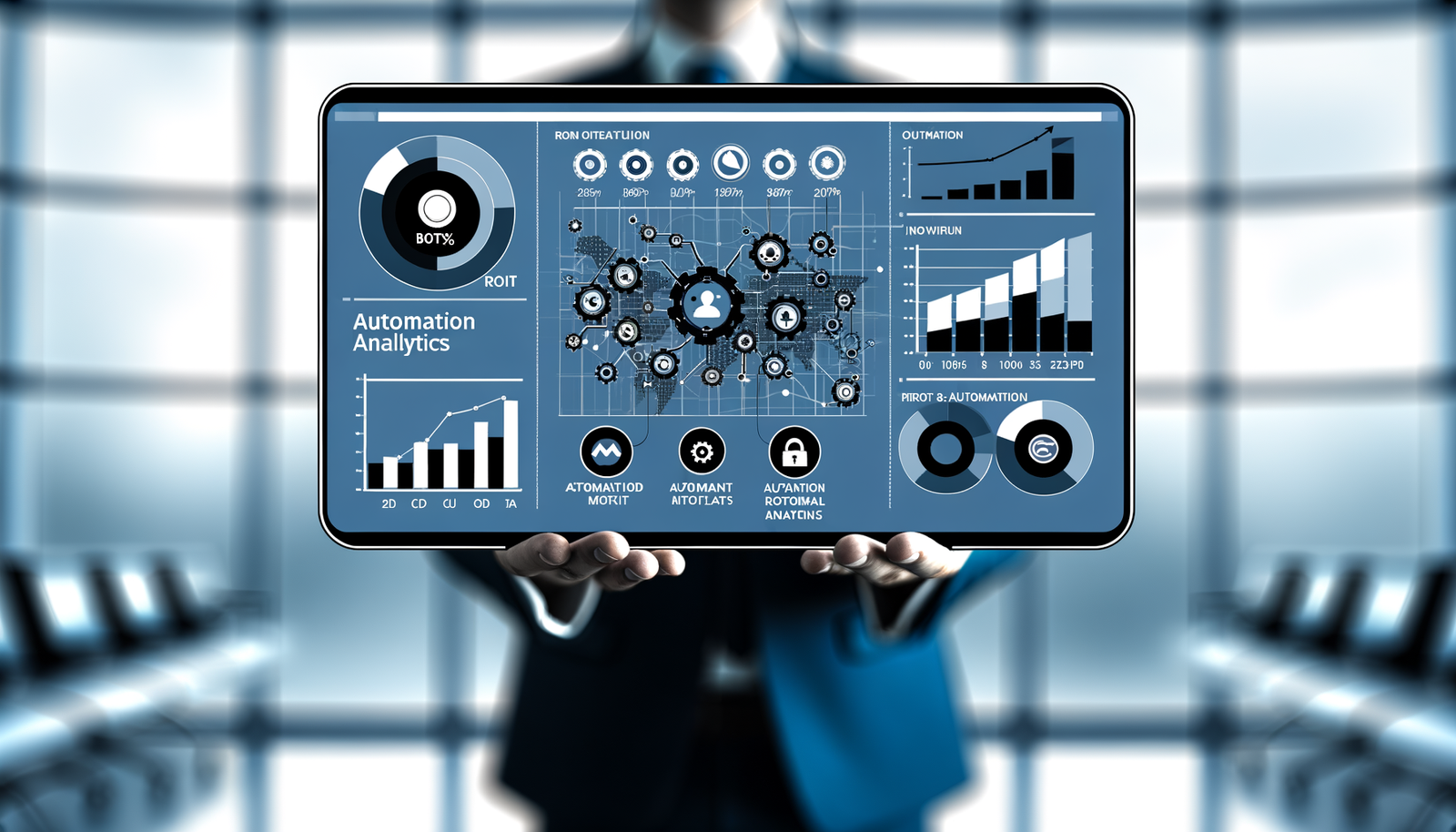 Business automation case studies ROI dashboard showing workflow optimization results