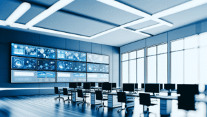 Business automation workflow visualization showing connected processes and efficiency improvements