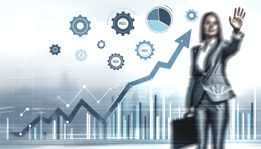Business automation success stories visualization showing growth metrics and ROI improvements through workflow optimization