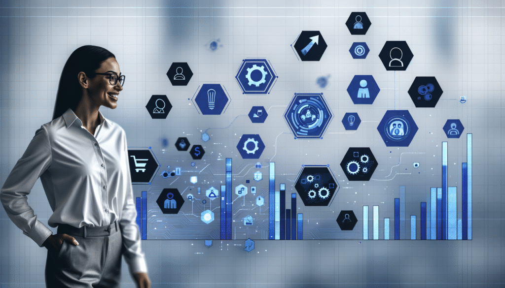 Automation success stories visualization showing business transformation and operational excellence results