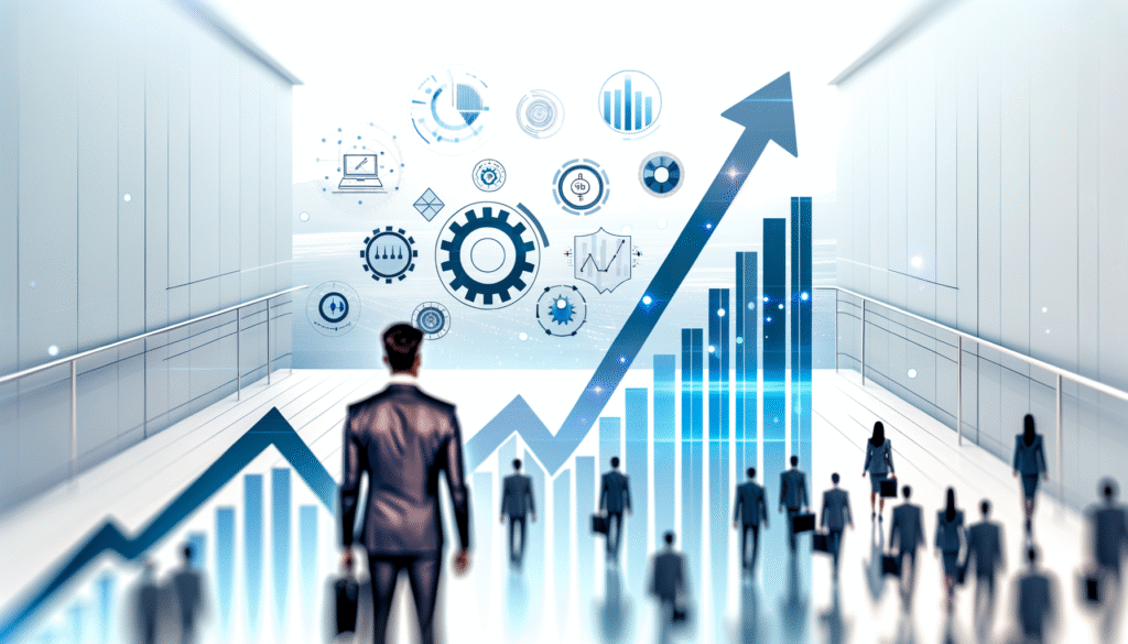 Automation success stories visualization showing business transformation and growth metrics
