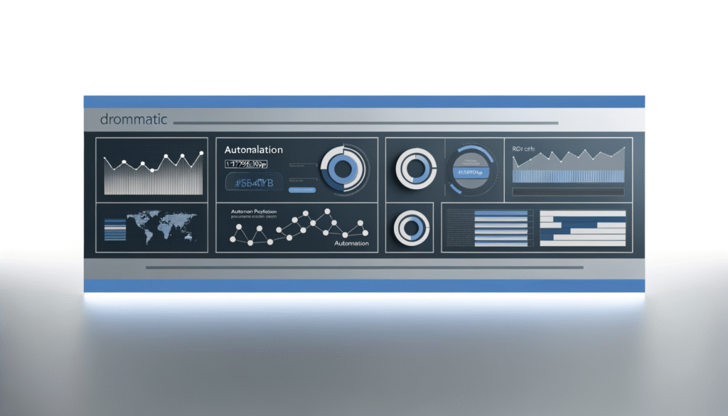 Business automation case studies dashboard showing ROI metrics and performance analytics