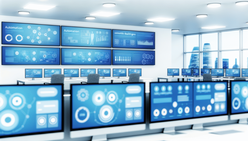 Business automation case studies dashboard showing workflow optimization and performance metrics