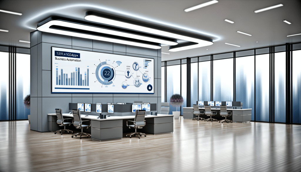 Business automation case studies dashboard showing ROI metrics and efficiency improvements