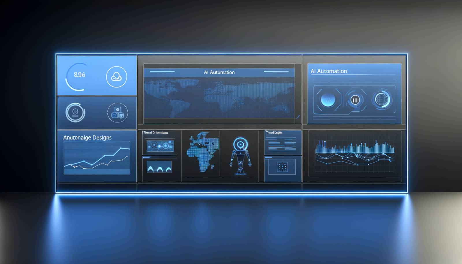AI automation trends dashboard showing business intelligence analytics and workflow optimization metrics