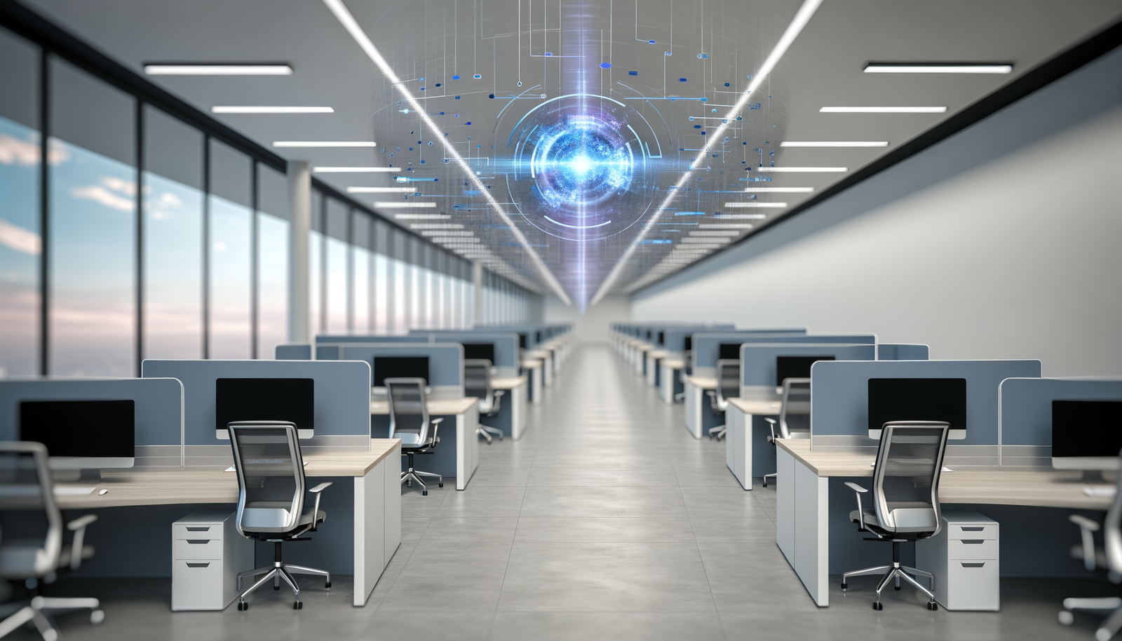 AI integration trends visualization showing modern business automation technology