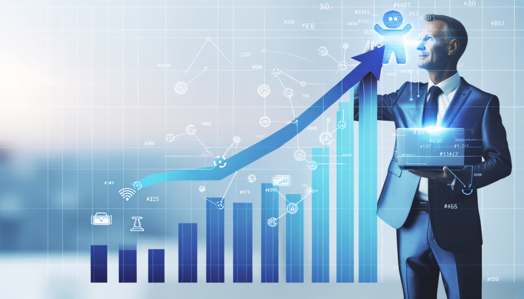 Automation success stories visualization showing business growth and AI integration results