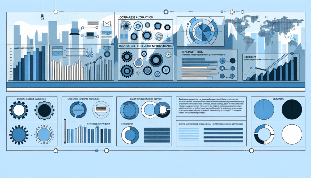 Business automation case studies dashboard showing ROI metrics and efficiency improvements